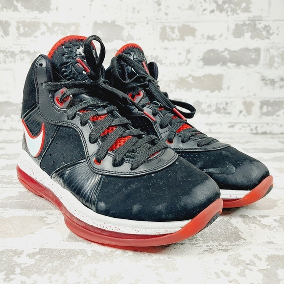 Nike Air Max 2010 Lebron VIII 8 Youth Bred Black Red OG Basketball Shoes V761 - Picture 4 of 13